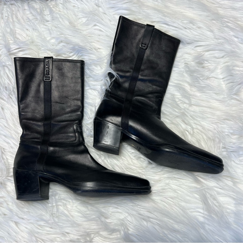 Black PRADA leather boots